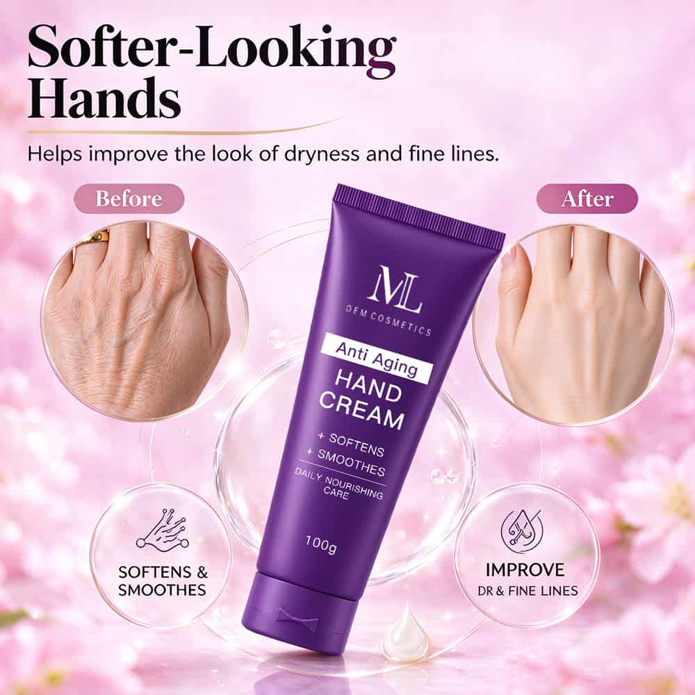 Anti Aging Hand Cream MLXL OEM COSMETIC Refined Formula Bespoke Manufacturing Private Label for Your Brand